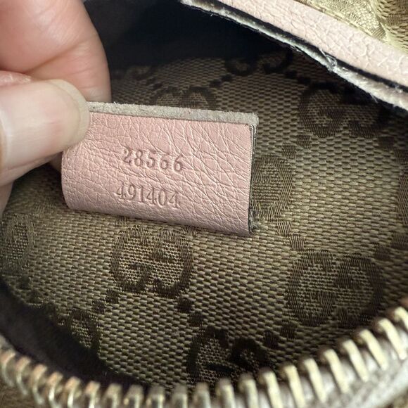 Auth VTG Gucci GG Canvas Brown Pink Blue Monogram Belt Bag Crossbody Fanny Pack - Picture 5 of 16